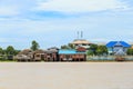 Picture of the houses along the Chao Phraya River. Royalty Free Stock Photo