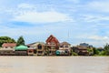 Picture of the houses along the Chao Phraya River. Royalty Free Stock Photo