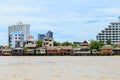 Picture of the houses along the Chao Phraya River. Royalty Free Stock Photo