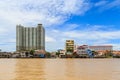 Picture of the houses along the Chao Phraya River. Royalty Free Stock Photo