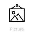 Picture icon. Editable line vector.