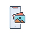 Color illustration icon for Picture, mobile and photo Royalty Free Stock Photo