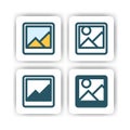 Picture icon for mobile, web, and presentation with flat color vector illustrator