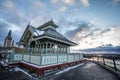 Summer Gazebo of the Parliament of Canada, on Parliament Hill, in Ottawa, Toronto, facing the Outaouais river Royalty Free Stock Photo