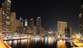 Picture of illuminated skyscrapers of Dubai marina