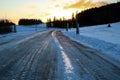 The picture illustrates the winter conditions on roads