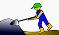 image illustration A worker is holding a shovel Royalty Free Stock Photo