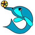 picture illustration dolphin cartoon