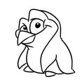 Kind cheerful penguin bird character illustration cartoon coloring