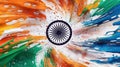 picture of Indian flag viscous paint swirl generative AI