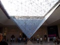 Paris, France-August 05, 2009: Picture of the inferior pyramid of the Louvre Palace in Paris, France