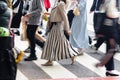 crowds of people crossing a city street in Tokyo, Japan Royalty Free Stock Photo