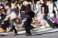 crowds of people crossing the Shibuya crossing in Tokyo, Japan Royalty Free Stock Photo