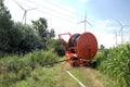 Irrigation system on the field Royalty Free Stock Photo