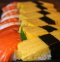Picture Of Japanese Food, Tamago Sushi, Shrimp Sushi And Tuna Sushi