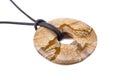 Picture jasper donut on leather string Royalty Free Stock Photo