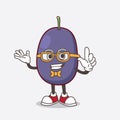 Java Plum cartoon mascot character in geek style