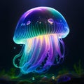 Jellyfish with iridiscent glow background Royalty Free Stock Photo