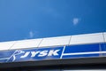 Jysk logo on their local shop in Indjija. Jysk is a Danish retail chain, selling household goods