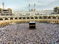 Picture of ka'bah in Masjidil Haram Makkah Saudi Arabia during hajj season