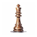 Picture of king from chess. World Chess Day. International Chess Day. July 20. Side view. Closeup. White background. Ai generated Royalty Free Stock Photo