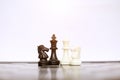 Picture of kings and horse pawns on the chess board Royalty Free Stock Photo