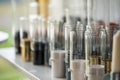 Picture of laboratory test tubes on a row Royalty Free Stock Photo