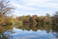 Picture of The Lake in Central Park from the Bethesda fountain Royalty Free Stock Photo