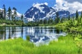 Picture Lake Evergreens Mount Shuksan Washington USA Royalty Free Stock Photo