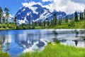 Picture Lake Evergreens Mount Shuksan Washington USA Royalty Free Stock Photo