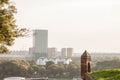 Panorama and skyline of Novi Beograd, or New Belgrade, the newest part of the Serbian capital city Royalty Free Stock Photo