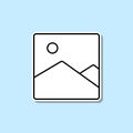 Picture landscape sticker icon. Simple thin line, outline vector of web icons for ui and ux, website or mobile application Royalty Free Stock Photo