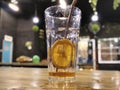 picture lemon tea in glass Royalty Free Stock Photo
