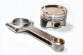 Light forged sport and racing piston and connecting rod