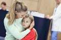 Little girl is crying while with her mother at a doctor on consultation Royalty Free Stock Photo