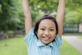 Happy little girl playing in the park Royalty Free Stock Photo