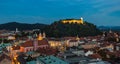 Ljubljana Evening Castle Royalty Free Stock Photo