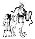 Loki and his Pets vintage illustration