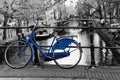 Lonely blue bike in Amsterdam