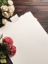 Lovely Blank parchment on old wood table background