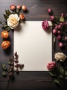 Lovely Blank parchment on old wood table background