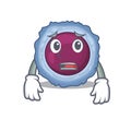 A picture of lymphocyte cell showing afraid look face