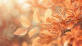 Picture a macroshot where the natural elegance of leaves is depicted in a soothing peach fuzz color tone, providing a detailed and