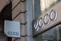 Ecco Sko logo on their main store for Serbia in Belgrade. Ecco is a Danish brand of shoes
