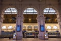 Trains departing from the interior of Budapest Keleti Palyaudvar train station, Budapest, hungary Royalty Free Stock Photo
