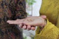 Picture of man and woman with wedding ring Royalty Free Stock Photo