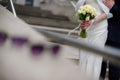 Picture of man and woman with wedding ring.Young married couple holding hands, ceremony wedding day. wed couple's hands with Royalty Free Stock Photo