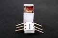 Picture of matchstick design with matches box Royalty Free Stock Photo