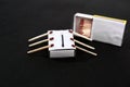 Picture of matchstick design with matches box Royalty Free Stock Photo