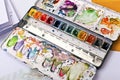 Picture of messy and used paintbox Royalty Free Stock Photo